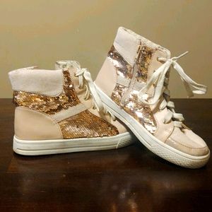 Girls Pink Sequence Hightops